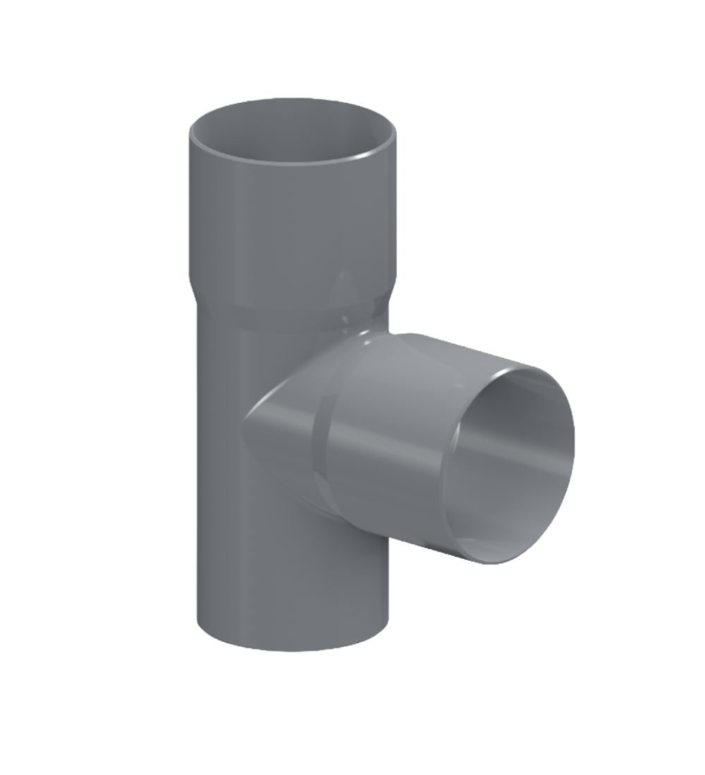 Tee Reducción Sanitario Gris
