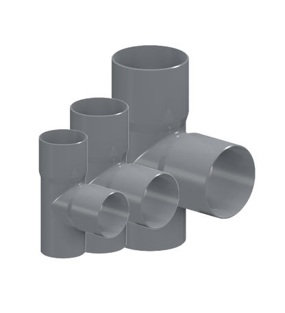 Tee Reducción Sanitario Gris