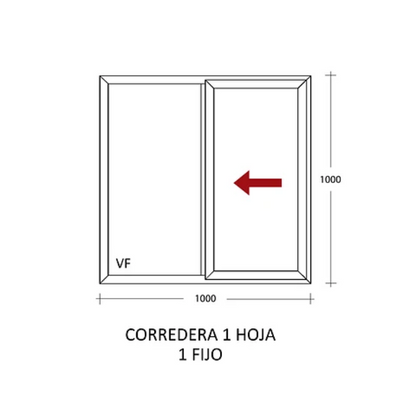 Ventana Corredera 1000 x 1000